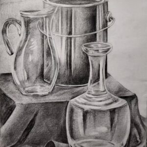 Şeffaflık Sanatı - Cam Objeler Natürmort Karakalem