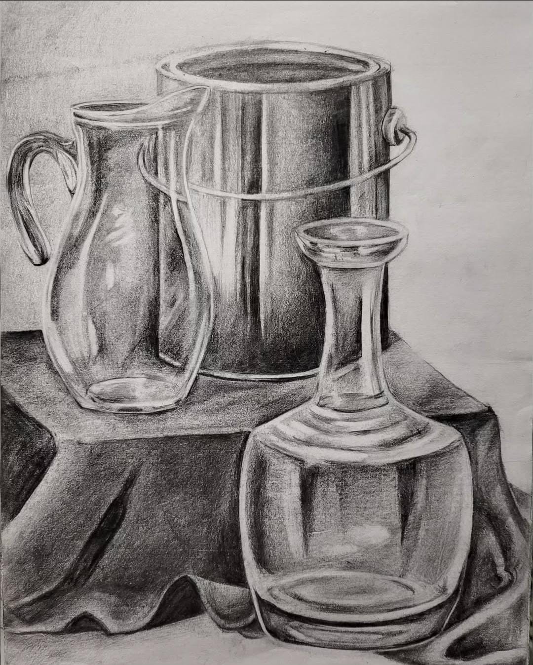 Şeffaflık Sanatı - Cam Objeler Natürmort Karakalem