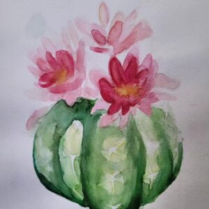 Huzurun Sembolü - Pembe Lotus Çiçekleri Suluboya